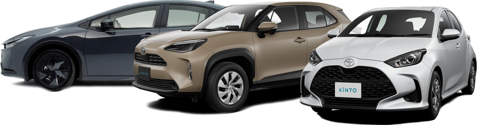 A Toyota Prius, Yaris and Yaris Cross